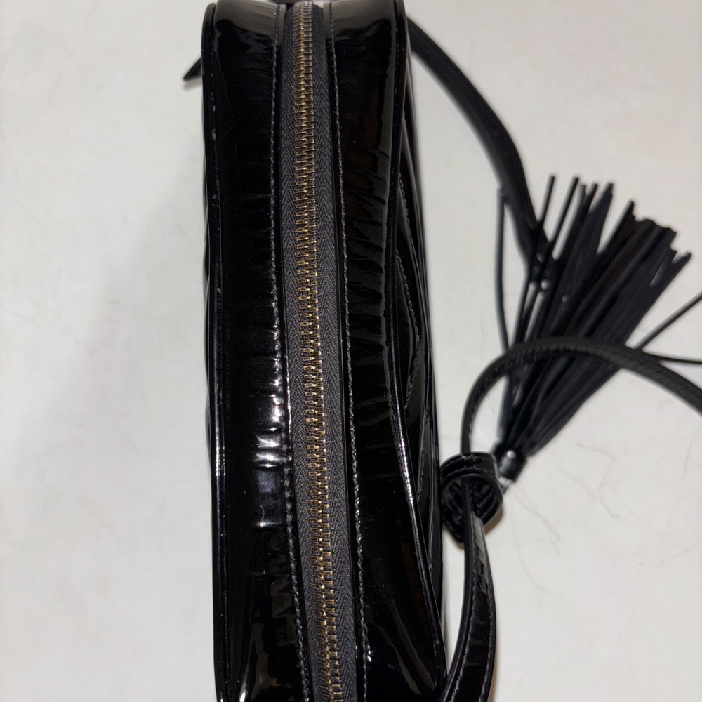 Saint Laurent Lou Medium YSL Monogram Patent Camera Bag- black patent - Picture 6 of 10